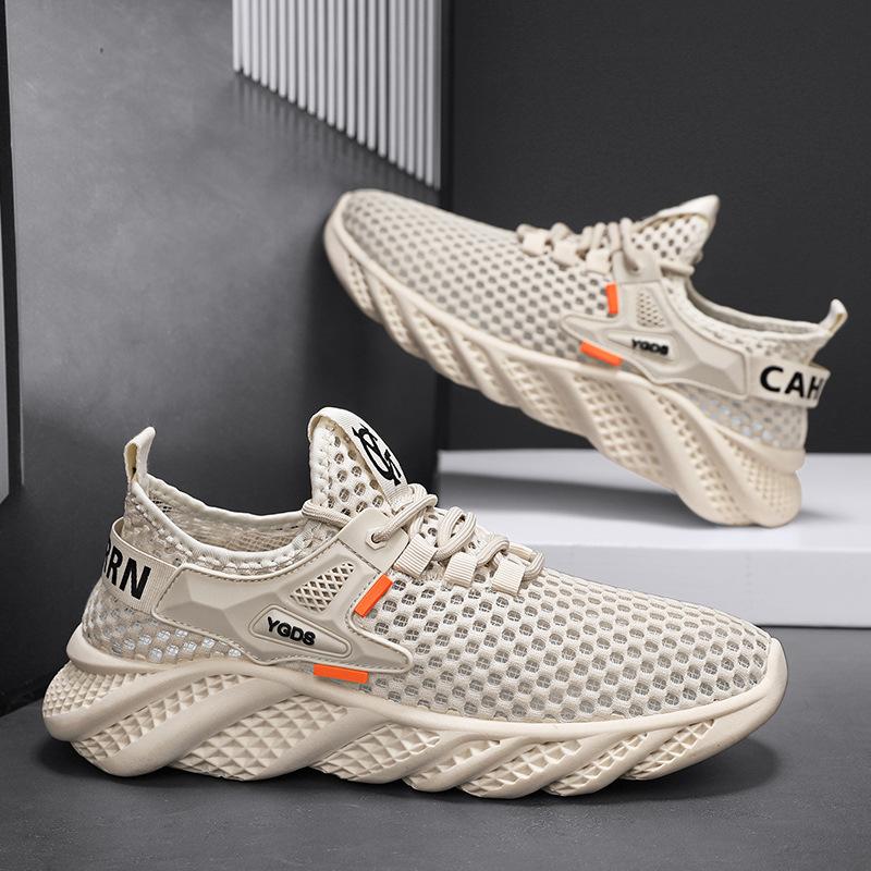 Summer new fashion solid color versatile low-top lace-up casual shoes mesh large mesh breathable sports running men s shoes 39
Summer new fashion solid color versatile low-top lace-up casual shoes mesh large mesh breathable sports running men s shoes 39
