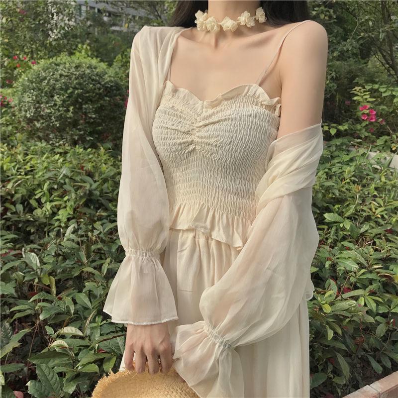 Chiffon Sun Protection Cardigan with Camisole - Long Sleeve Fairy Shawl 2XL абрикосовий
Chiffon Sun Protection Cardigan with Camisole - Long Sleeve Fairy Shawl 2XL абрикосовий