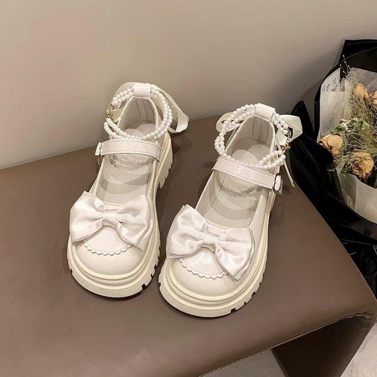 Fashion Spring Autumn Lolita Shoes Pearl Ankle Buckle Women Sweet Mary Janes Shoes Woman PU Leather Casual Thick Bottom Party Pumps 40
Fashion Spring Autumn Lolita Shoes Pearl Ankle Buckle Women Sweet Mary Janes Shoes Woman PU Leather Casual Thick Bottom Party Pumps 40