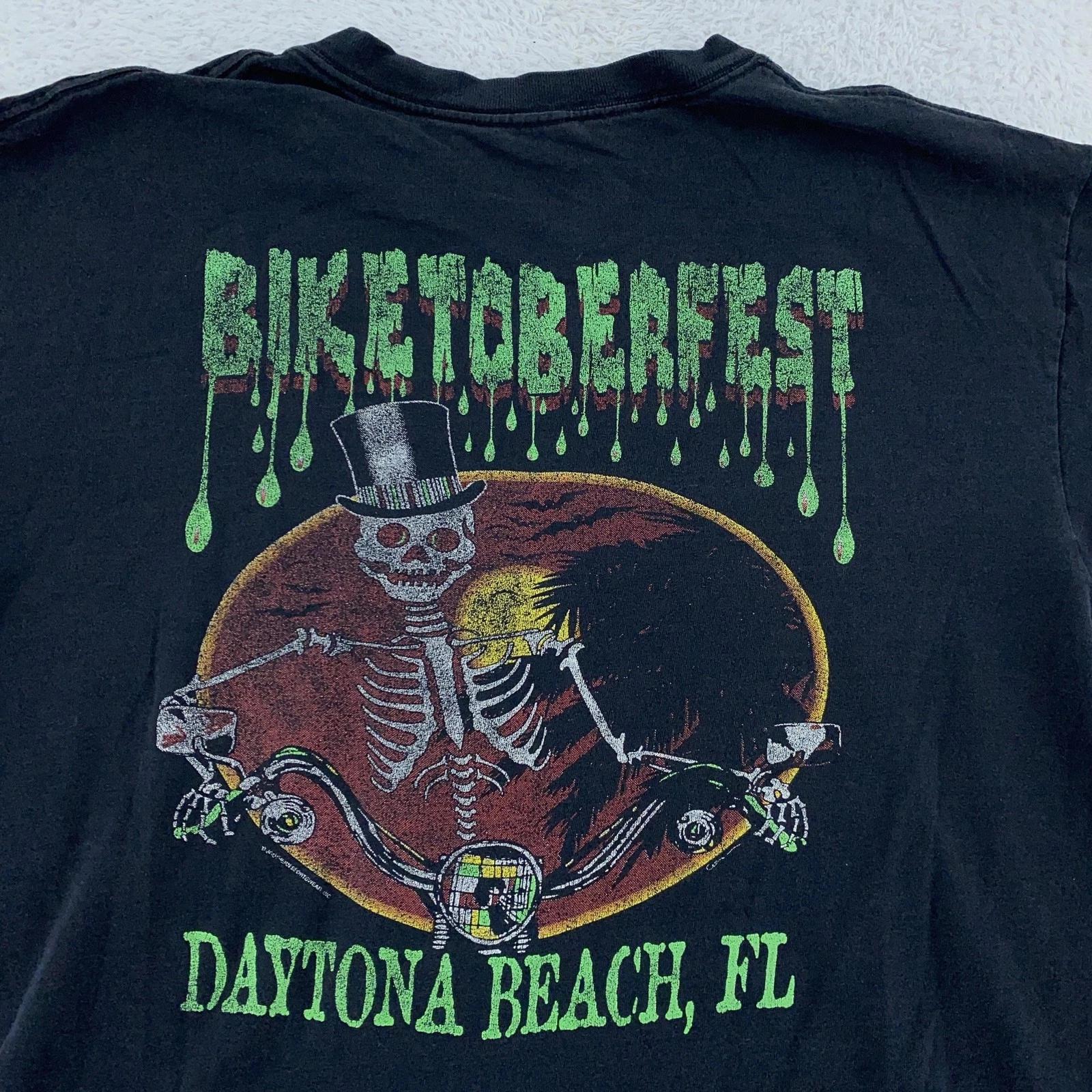 Винтажная футболка Biketoberfest Мужская L Дайтона-Бич Скелет Мотоцикл 90-е Байкер 2XL
Винтажная футболка Biketoberfest Мужская L Дайтона-Бич Скелет Мотоцикл 90-е Байкер 2XL