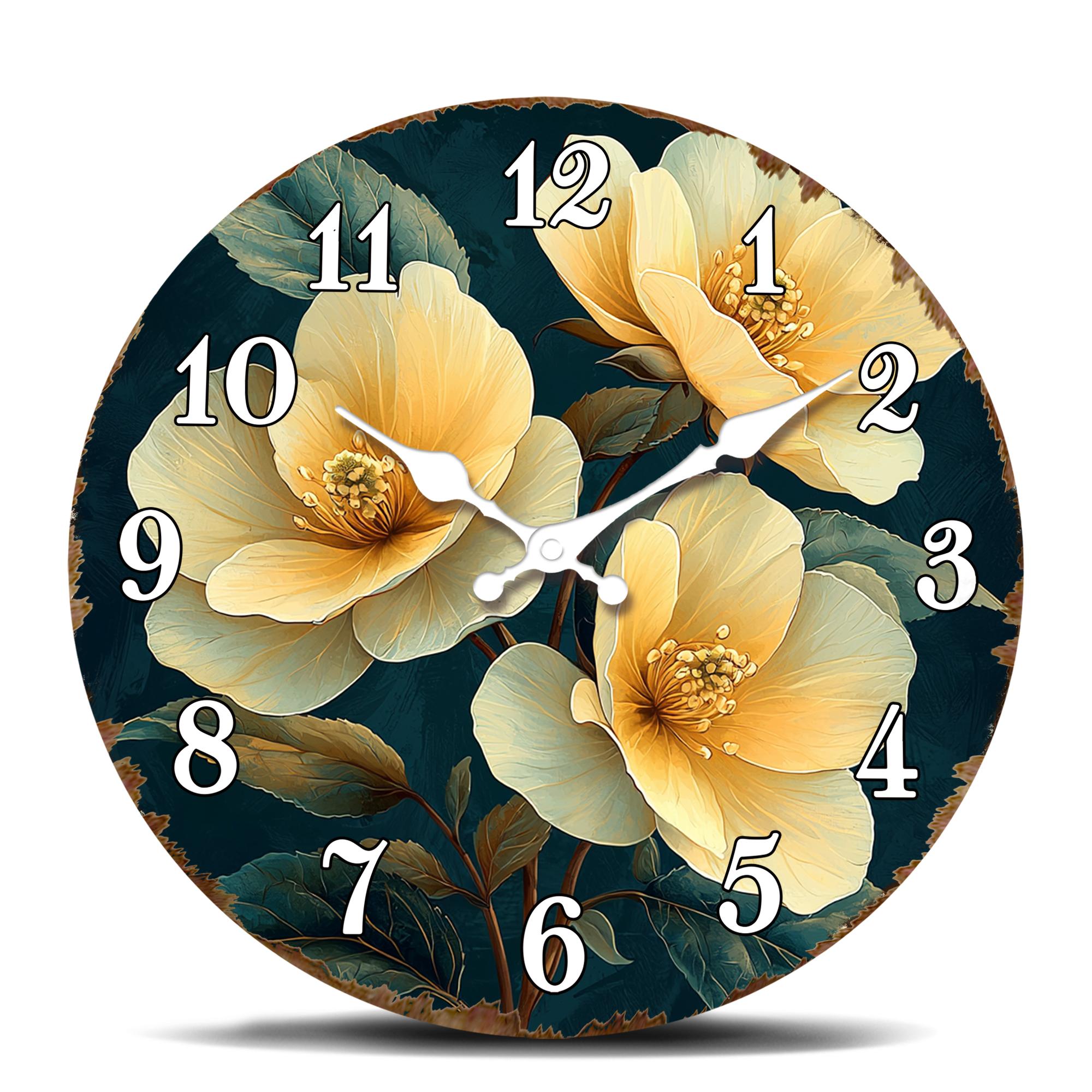 Vintage Yellow Flower Bouquet Wall Clock, Classic Floral Design Round Clock, Silent Non-Ticking Decorative Art Clock for Living 10 inch
Vintage Yellow Flower Bouquet Wall Clock, Classic Floral Design Round Clock, Silent Non-Ticking Decorative Art Clock for Living 10 inch