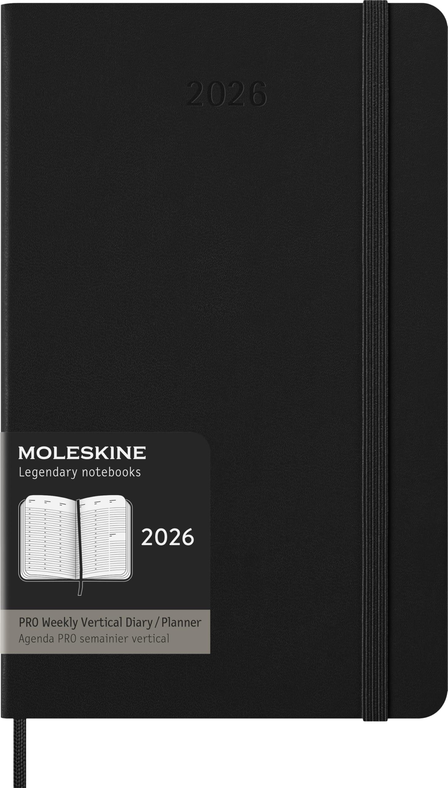 Moleskine 2026 Planner, January Start, 12 Months, Pro Vertical, Large Size (13cm W x 21cm H), Hardcover, Black, DHB12PRO3Y26
Moleskine 2026 Planner, January Start, 12 Months, Pro Vertical, Large Size (13cm W x 21cm H), Hardcover, Black, DHB12PRO3Y26
