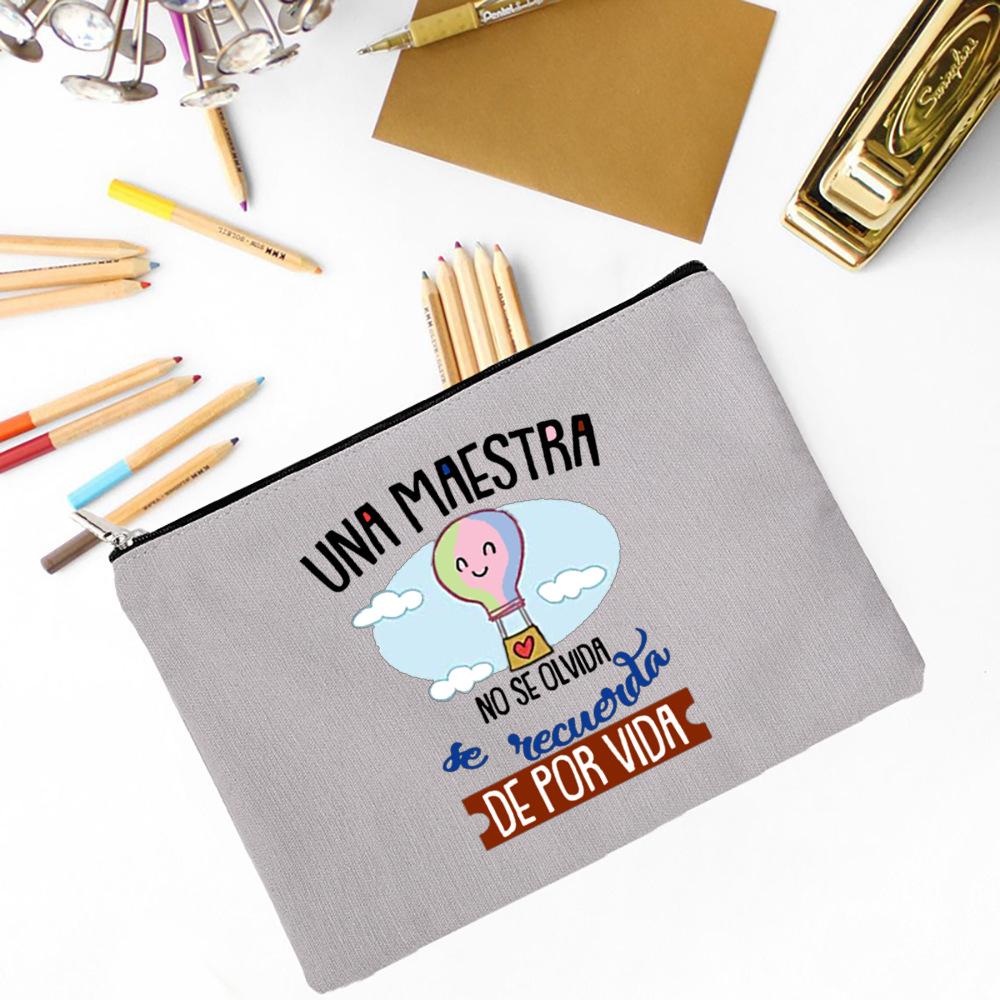 Spanish Printed Makeup Bag Female Travel Neceser Cosmetic Pouch Travel Toiletry Organizer School Pencil Bags Gifts for Teacher
Spanish Printed Makeup Bag Female Travel Neceser Cosmetic Pouch Travel Toiletry Organizer School Pencil Bags Gifts for Teacher