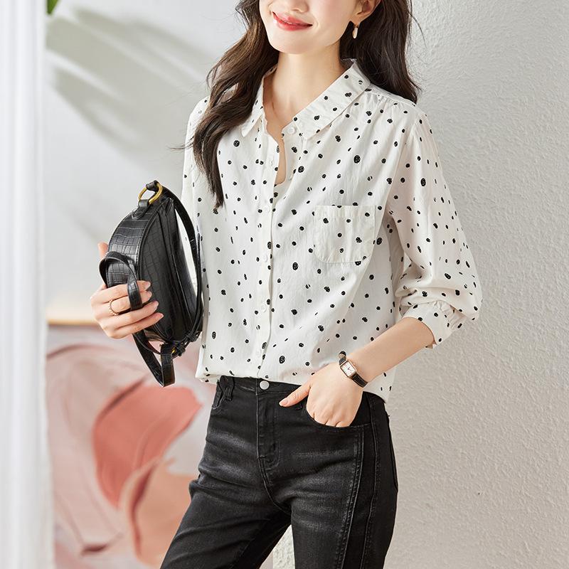 Рубашка с принтом в горошек Весенняя одежда Новая французская мода Свободная, скрывающая недостатки фигуры, Повседневный темпераментный топ XXL
Рубашка с принтом в горошек Весенняя одежда Новая французская мода Свободная, скрывающая недостатки фигуры, Повседневный темпераментный топ XXL