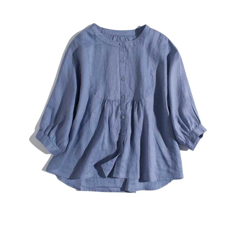 Single Breasted Solid Color Shirt O Neck Seven Quarter Sleeved Blouses Japanese Style Artistic Simple Loose Oversized Sun Protection Shirts M синий
Single Breasted Solid Color Shirt O Neck Seven Quarter Sleeved Blouses Japanese Style Artistic Simple Loose Oversized Sun Protection Shirts M синий