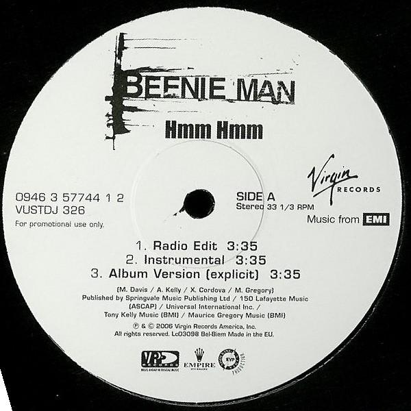 12inch Record BEENIE MAN - Hmm Hmm 094635774412 Virgin Records 2006 Europe Reggae, Ska & Dub Used
12inch Record BEENIE MAN - Hmm Hmm 094635774412 Virgin Records 2006 Europe Reggae, Ska & Dub Used
