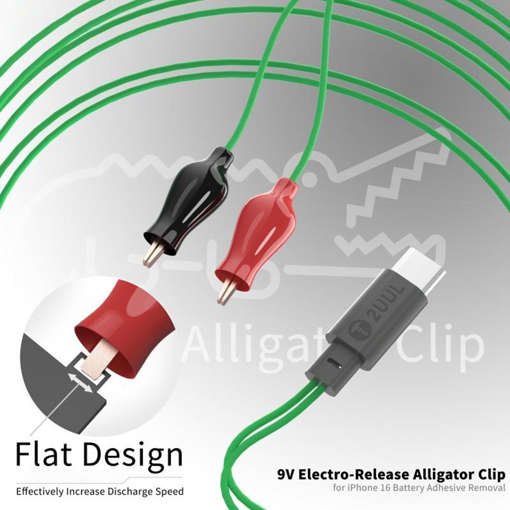2UUL PW03 9V Efficient Electro Battery Release Alligator Clip for iPhone 16 Battery Adhesive Removal Hand Tools Type A
2UUL PW03 9V Efficient Electro Battery Release Alligator Clip for iPhone 16 Battery Adhesive Removal Hand Tools Type A
