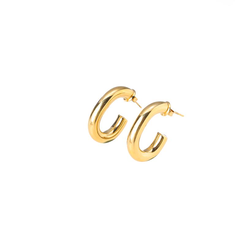 CARLIDANA Simple Style Stainless Steel Geometric Shaped Hoop Non Tarnish Triple Layers Gold Plated C U Shaped Stud Earrings
CARLIDANA Simple Style Stainless Steel Geometric Shaped Hoop Non Tarnish Triple Layers Gold Plated C U Shaped Stud Earrings