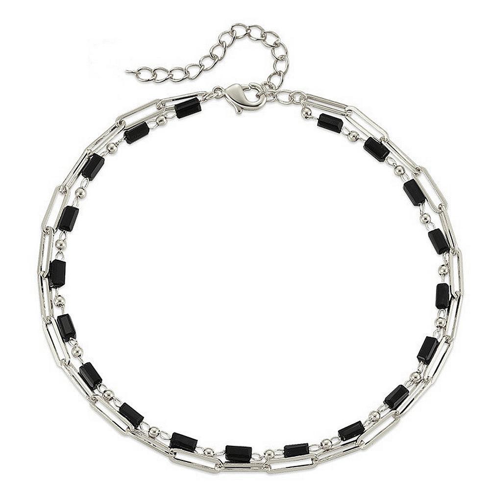 New product fashion temperament paper clip trendy cool accessories women s versatile simple black glass long bead double anklet срібний
New product fashion temperament paper clip trendy cool accessories women s versatile simple black glass long bead double anklet срібний
