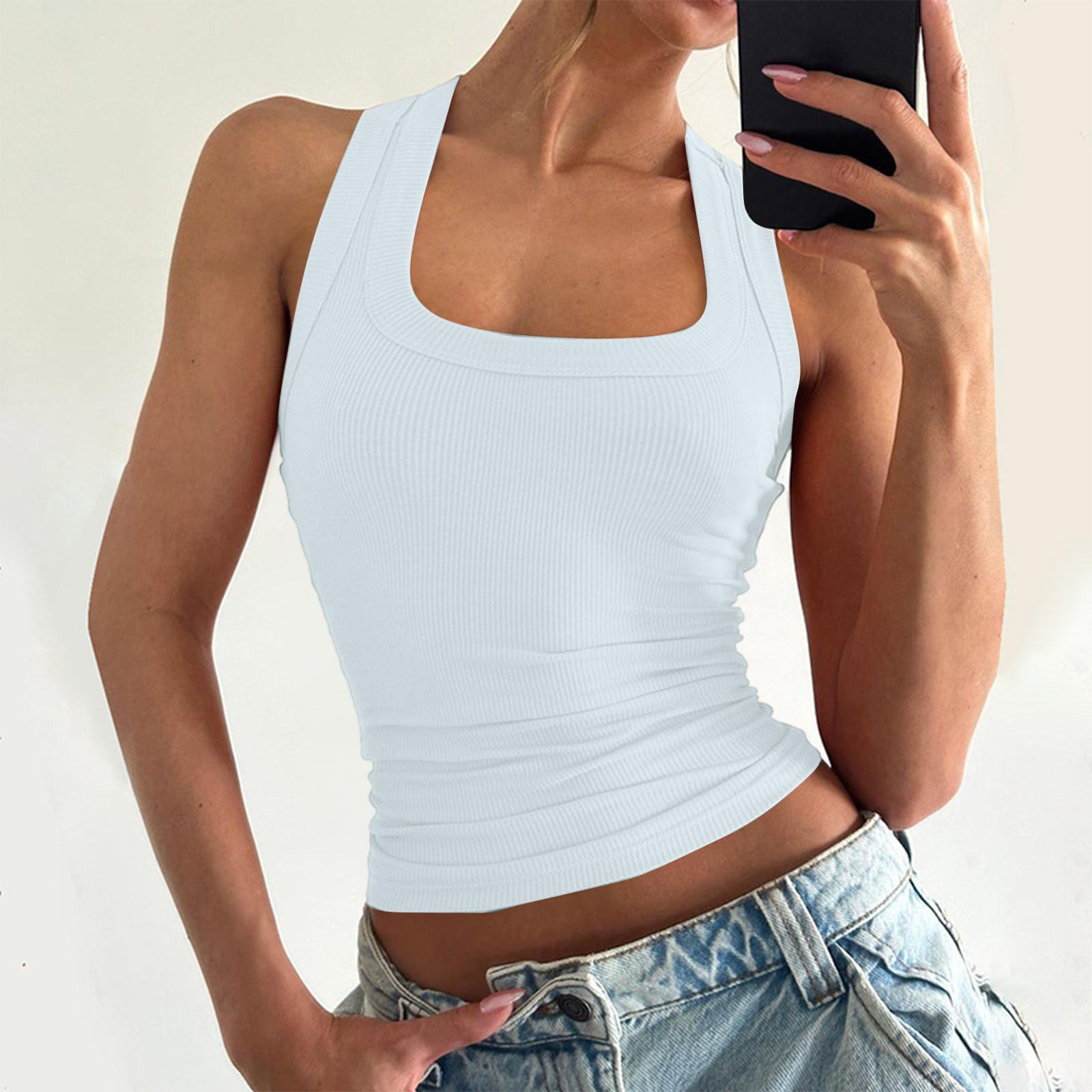 Women s Casual U Neck Solid Color Tank Top Sleeveless Slim Fit Stretchy Basic Undershirt Summer Layering Shirt S білий
Women s Casual U Neck Solid Color Tank Top Sleeveless Slim Fit Stretchy Basic Undershirt Summer Layering Shirt S білий