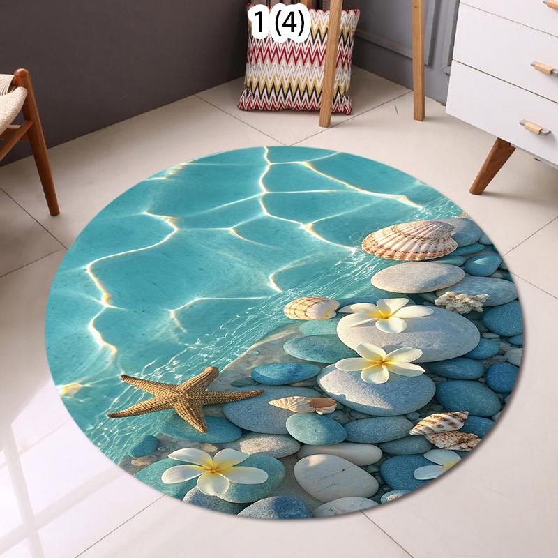 2D Realistic Beach Seashell Round Carpet Coastal Ocean Style Decorative Rug Living Room Bedroom Summer Beach Non Slip Floor Mat 80cmx80cm
2D Realistic Beach Seashell Round Carpet Coastal Ocean Style Decorative Rug Living Room Bedroom Summer Beach Non Slip Floor Mat 80cmx80cm