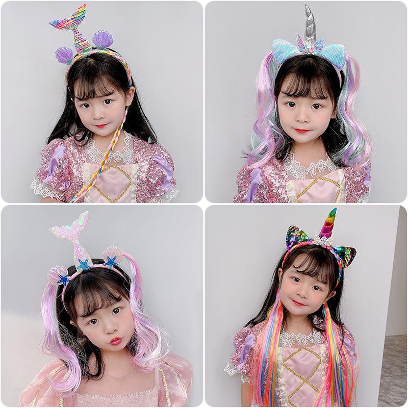 Children mermaid hairband baby unicorn wig braid headband girl cartoon baby margarine hairband girl birthday gift
Children mermaid hairband baby unicorn wig braid headband girl cartoon baby margarine hairband girl birthday gift