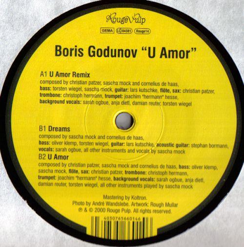 12inch Record BORIS GODUNOV - U Amor ROUGE14 Rouge Pulp 2000 Germany Dance & Electronica Used
12inch Record BORIS GODUNOV - U Amor ROUGE14 Rouge Pulp 2000 Germany Dance & Electronica Used