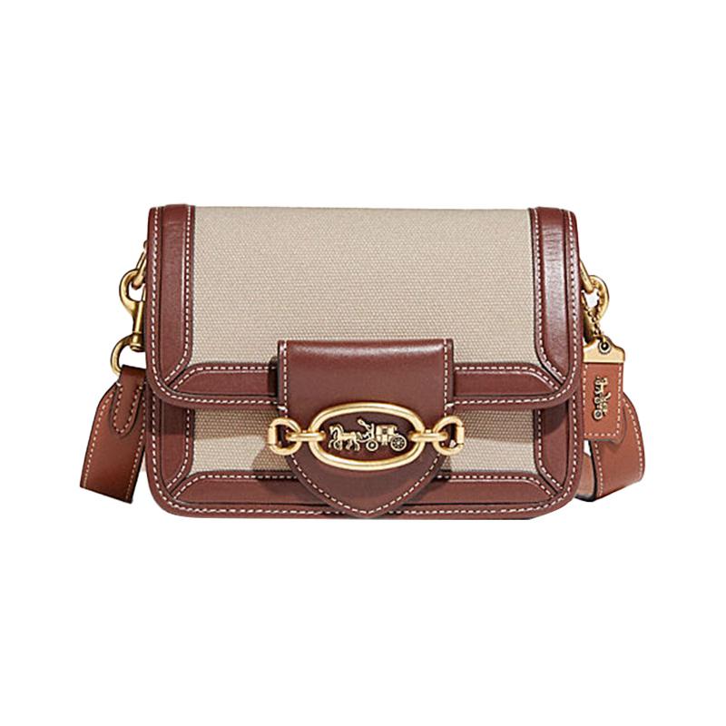 COACH Hero 19 color-blocked carriage buckle flap canvas with leather handbag shoulder bag crossbody bag small size women s brown and white білий
COACH Hero 19 color-blocked carriage buckle flap canvas with leather handbag shoulder bag crossbody bag small size women s brown and white білий
