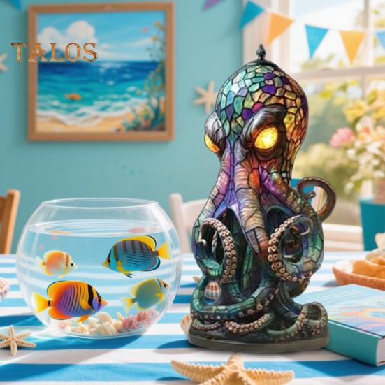 Octopus Lamp Stained Glass Style Resin Octopus Night Light with Glowing Eyes 3D Retro Ocean Animal Table Lamp for Home Bedroom Office Decor 20cm
Octopus Lamp Stained Glass Style Resin Octopus Night Light with Glowing Eyes 3D Retro Ocean Animal Table Lamp for Home Bedroom Office Decor 20cm