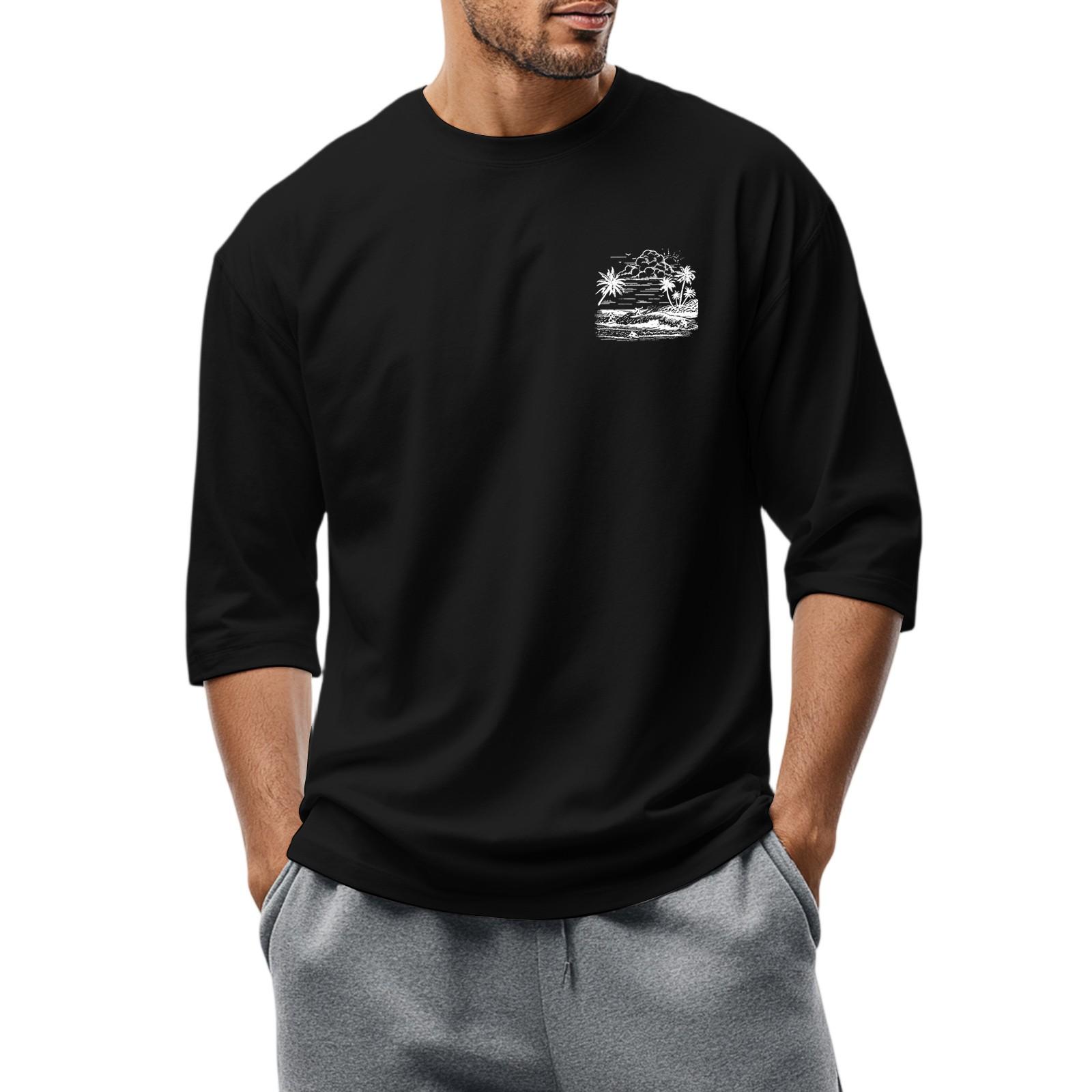 Men S Round Neck Three-Quarters Sleeve Top Casual Fashion T-Shirt XXL чорний
Men S Round Neck Three-Quarters Sleeve Top Casual Fashion T-Shirt XXL чорний