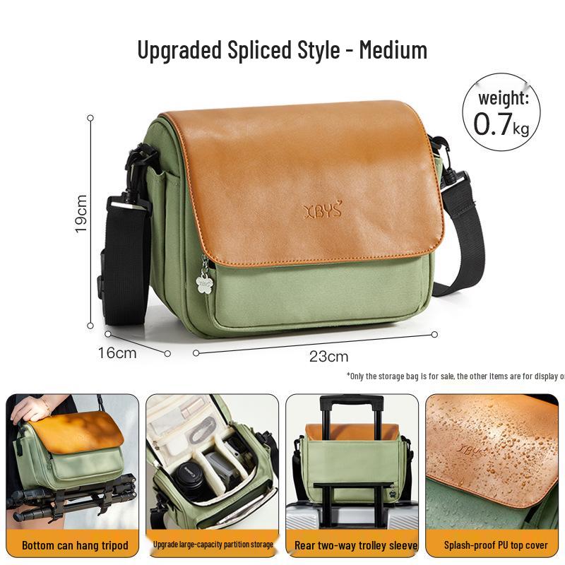 Accompanying Life Color Block Crossbody Camera Bag - Large Capacity, Suitable for DSLR, Fujifilm, Canon
Accompanying Life Color Block Crossbody Camera Bag - Large Capacity, Suitable for DSLR, Fujifilm, Canon