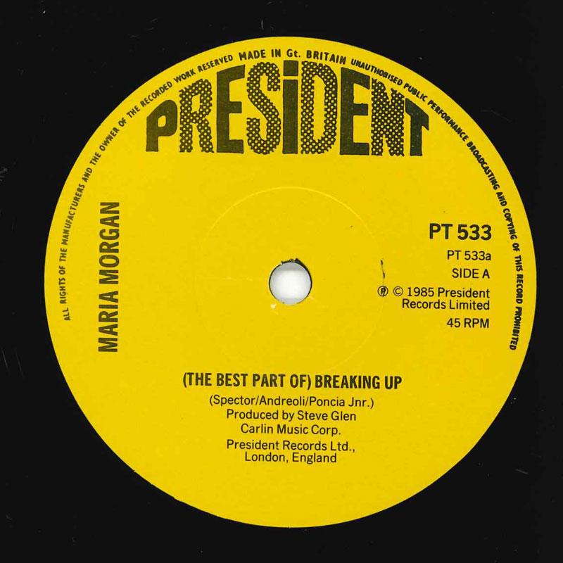 7inch Record MARIA MORGAN - (The Best Part Of) Breaking Up PT533 President 1985 UK Rock Used
7inch Record MARIA MORGAN - (The Best Part Of) Breaking Up PT533 President 1985 UK Rock Used