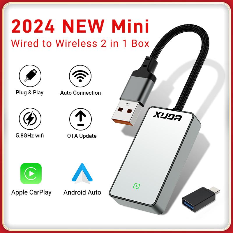 New 2 In1 Carplay& Android Auto Glass Mirror Mini Carplay Box Wired to Wireless Carplay Adapter for USB/Type C Plug & Play
New 2 In1 Carplay& Android Auto Glass Mirror Mini Carplay Box Wired to Wireless Carplay Adapter for USB/Type C Plug & Play