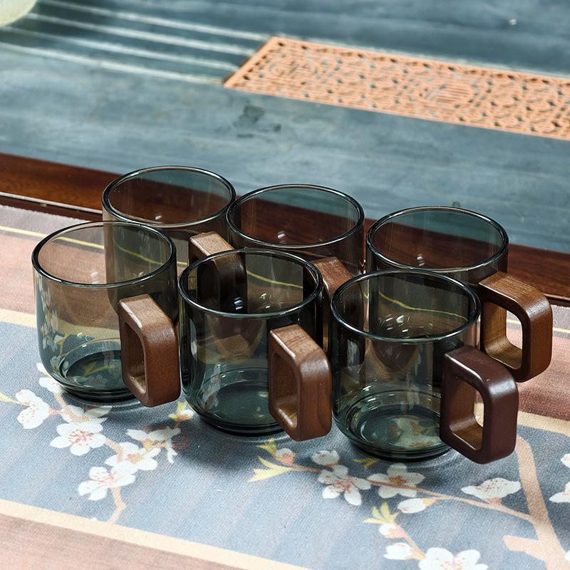6Pcs High Borosilicate Glass Cups with Walnut Wood Handles - Heat-Resistant, , Small Tea Cups, Coffee Mugs, Suitable for Office 120ml
6Pcs High Borosilicate Glass Cups with Walnut Wood Handles - Heat-Resistant, , Small Tea Cups, Coffee Mugs, Suitable for Office 120ml