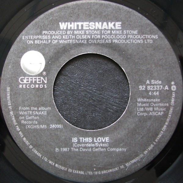 7inch Record WHITESNAKE Is This Love 9282337 Geffen Records 1987 Canada Rock Used
7inch Record WHITESNAKE Is This Love 9282337 Geffen Records 1987 Canada Rock Used