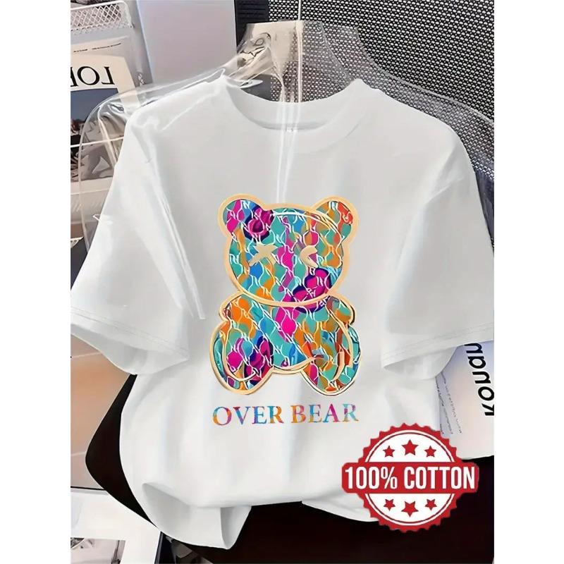 Cute Bear Print Oversized T-Shirt Relaxed Casual Loungewear All-Season Top 4XL білий
Cute Bear Print Oversized T-Shirt Relaxed Casual Loungewear All-Season Top 4XL білий