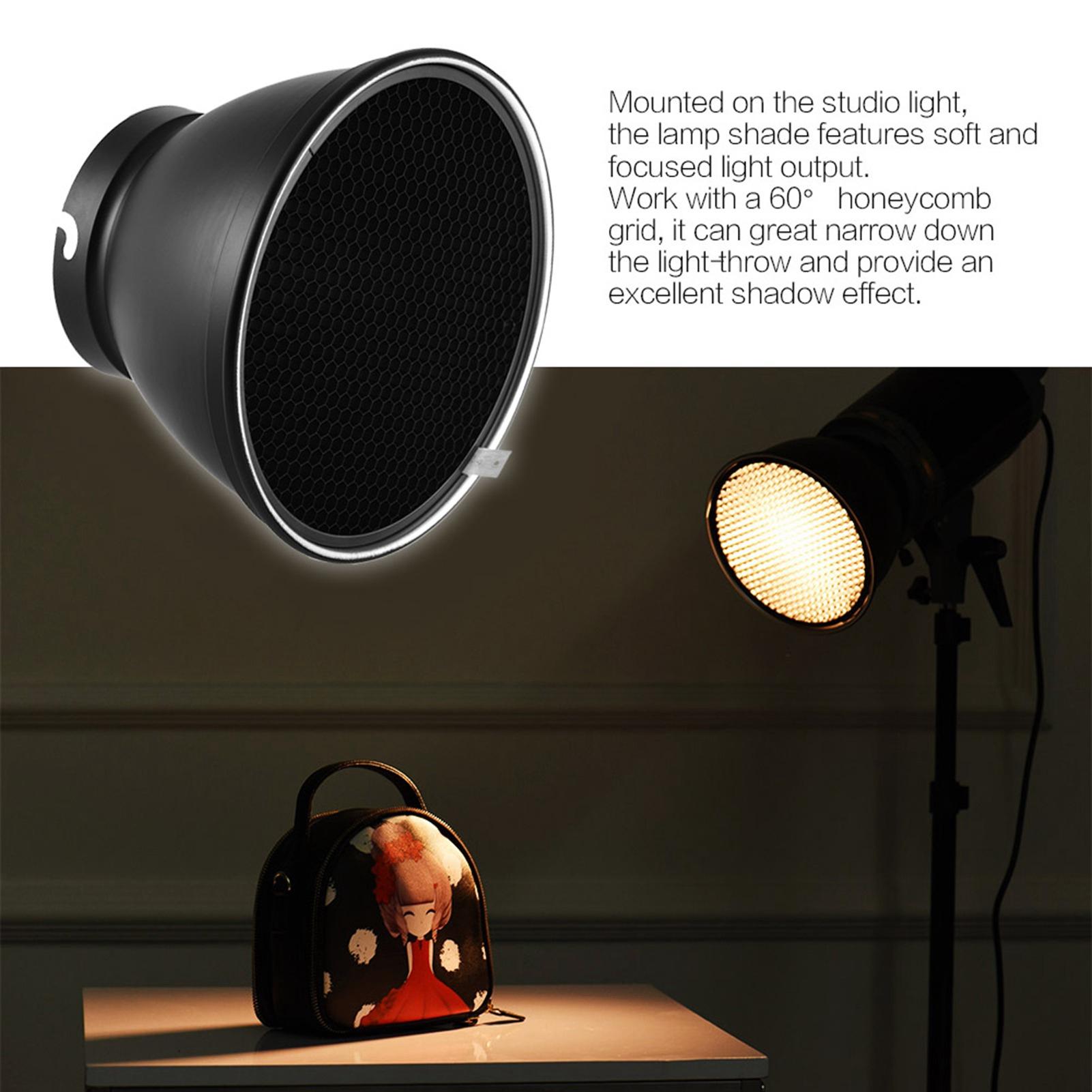 210mm Elinchrom Mount Reflector Diffuser Shade Lamp Shade with 60 degrees Honeycomb Grid for Elinchrom Mount Studio 60 Degree Honeycomb Grid
210mm Elinchrom Mount Reflector Diffuser Shade Lamp Shade with 60 degrees Honeycomb Grid for Elinchrom Mount Studio 60 Degree Honeycomb Grid