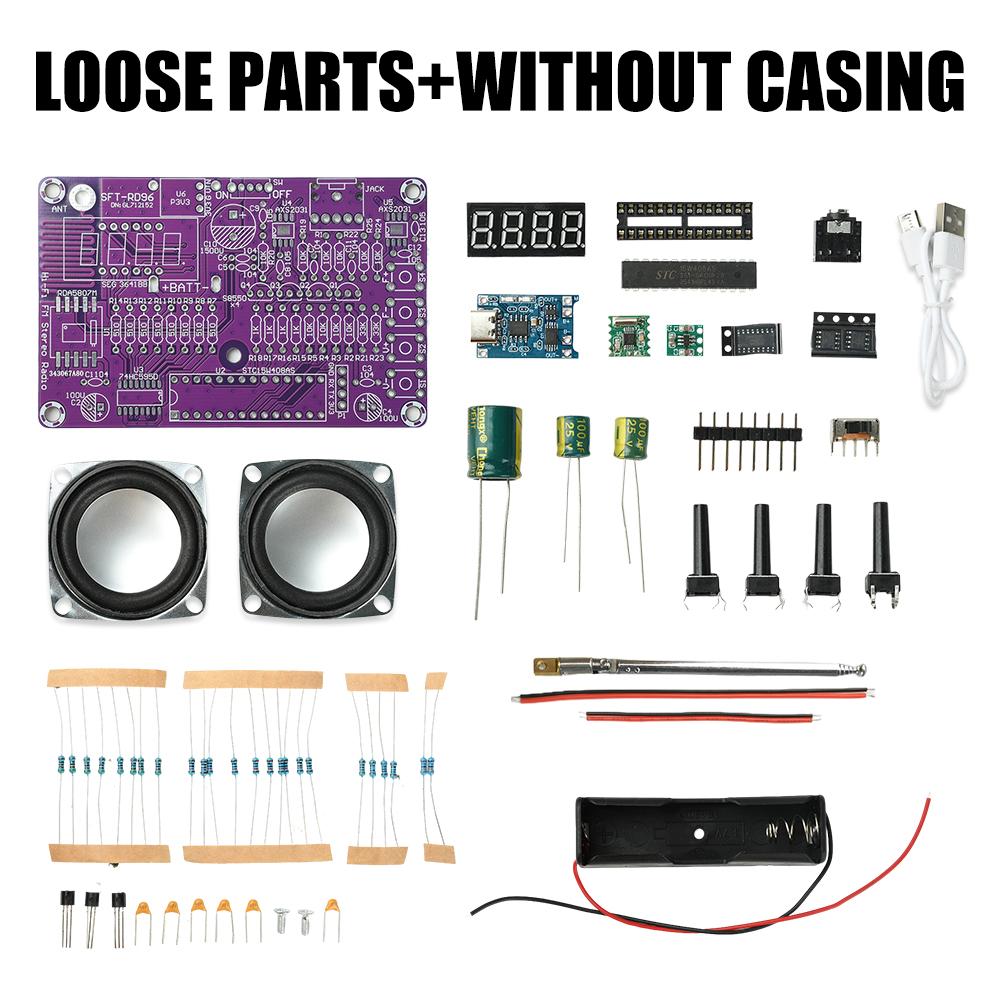 87.5-108MHz Dual-Channel FM Radio DIY Kit Digital Display Electronic Assemble Kit with Dual Speakers Type C Interface
87.5-108MHz Dual-Channel FM Radio DIY Kit Digital Display Electronic Assemble Kit with Dual Speakers Type C Interface