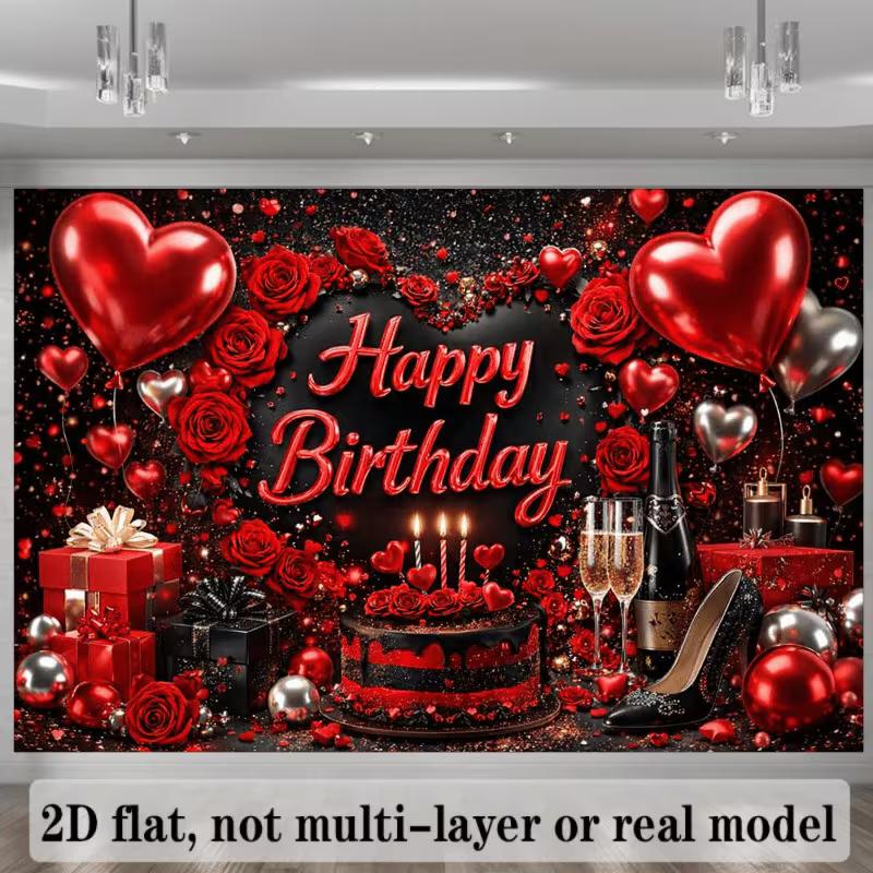 2D Glam Red Rose Birthday Backdrop Black Glitter Champagne Photography Background for Birthday 47.2x31.5inch/120*80cm
2D Glam Red Rose Birthday Backdrop Black Glitter Champagne Photography Background for Birthday 47.2x31.5inch/120*80cm