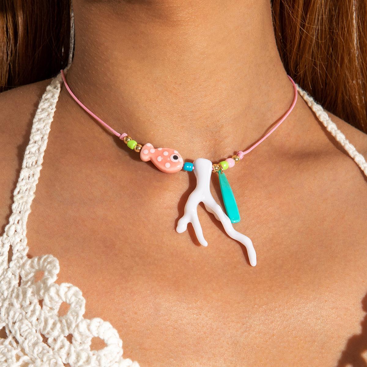 2025 New Ocean Fish Coral Pendant Necklace Boho Colorful Handmade Braided Rope Adjustable Women Vacation Party Jewelry рожевий
2025 New Ocean Fish Coral Pendant Necklace Boho Colorful Handmade Braided Rope Adjustable Women Vacation Party Jewelry рожевий