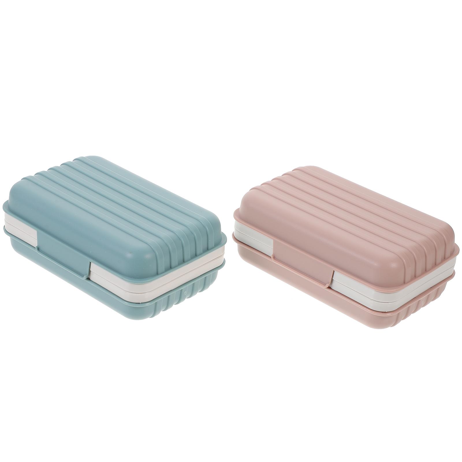 2 шт. Портативный контейнер для мыла, мыльница, двухслойный герметичный держатель, чехол, герметичный, розовый, синий, товары для дома
2 шт. Портативный контейнер для мыла, мыльница, двухслойный герметичный держатель, чехол, герметичный, розовый, синий, товары для дома