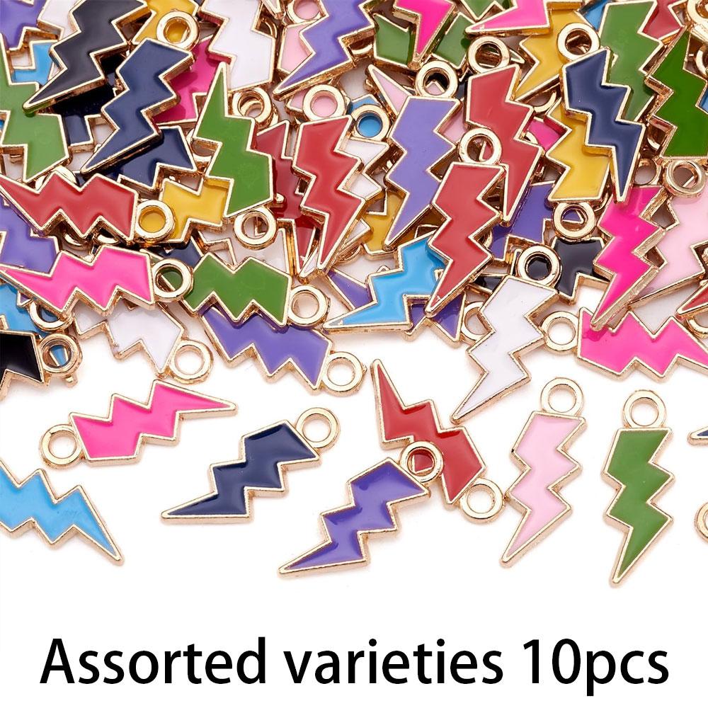 10/20/30 шт. Простые зрелые ветряные яркие цвета серии случайных цветов в форме молнии браслет DIY ожерелье серьги брелок цепочка для ног кулон Assorted varieties 10pcs