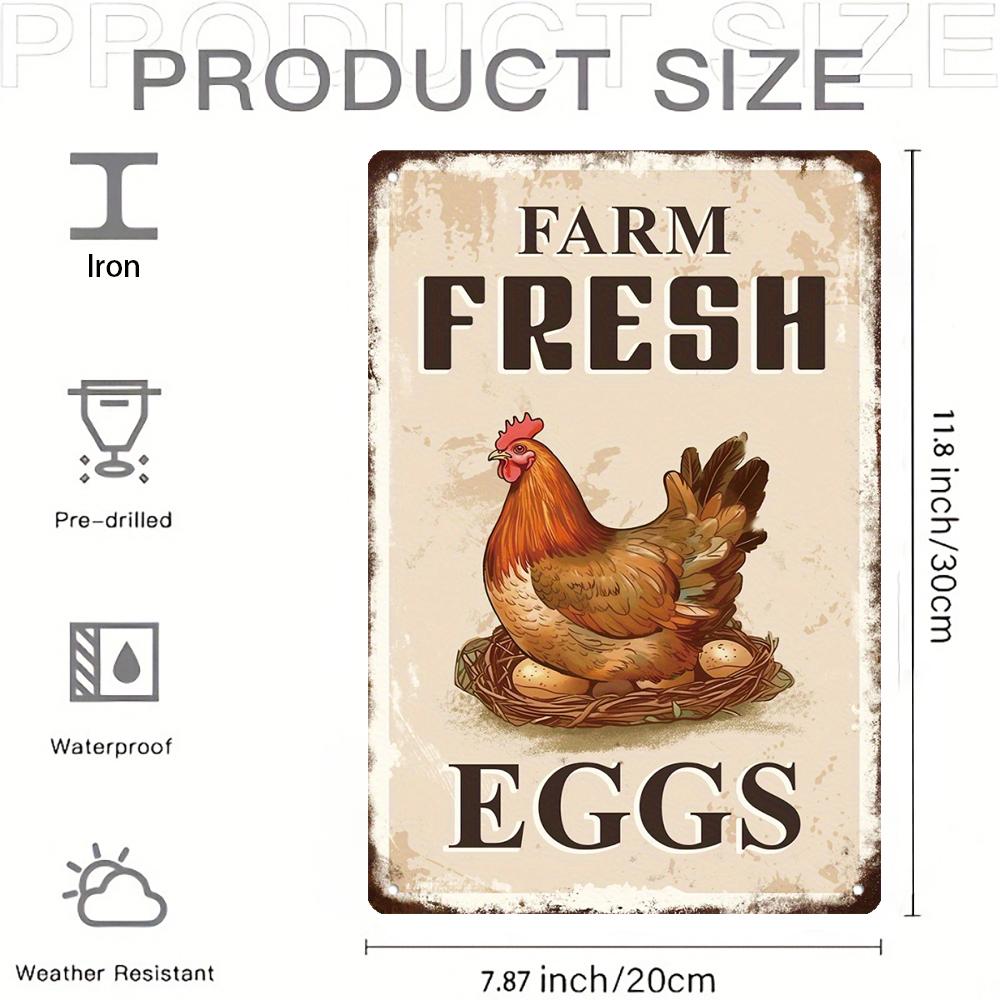 Retro Metal Tin Sign pc Chicken Farm Fresh Eggs Design Rustic Farmhouse Kitchen Patio Garden Decor Unique Gift Idea 20x30cm(7.8x11.8inch)
Retro Metal Tin Sign pc Chicken Farm Fresh Eggs Design Rustic Farmhouse Kitchen Patio Garden Decor Unique Gift Idea 20x30cm(7.8x11.8inch)