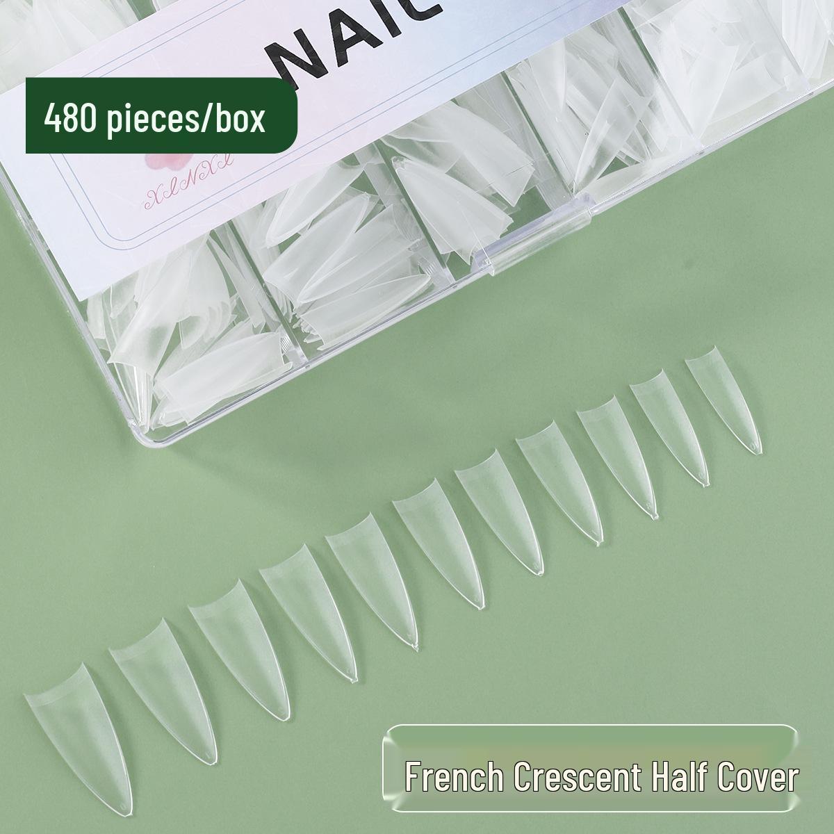 Handmade Frosted French Crescent Half-Cover Nail Tips: Light, Thin, Seamless Wearable Art
Handmade Frosted French Crescent Half-Cover Nail Tips: Light, Thin, Seamless Wearable Art