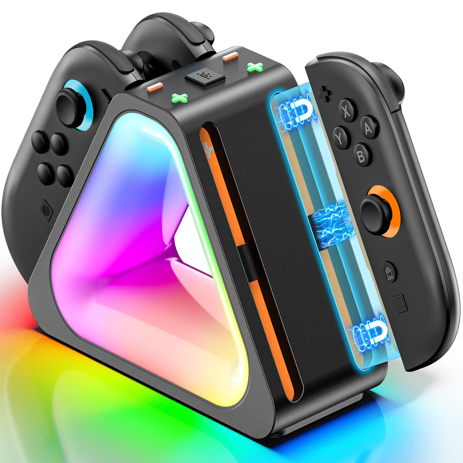2 Зарядная станция с Nintendo Switch Магнитная зарядка до 4 одновременно RGB подсветка кабель в комплекте Зарядное устройство для контроллеров Switch 2 Joy-Con
2 Зарядная станция с Nintendo Switch Магнитная зарядка до 4 одновременно RGB подсветка кабель в комплекте Зарядное устройство для контроллеров Switch 2 Joy-Con
