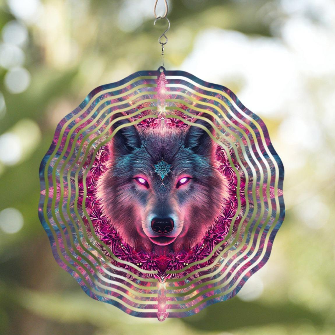 10-Inch Bohemian Wolf Head Wind Chime – Handcrafted Metal Outdoor Decor with Wind-Powered Spinning Design 01A
10-Inch Bohemian Wolf Head Wind Chime – Handcrafted Metal Outdoor Decor with Wind-Powered Spinning Design 01A