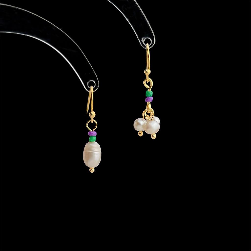 Серьги ручной работы из асимметричного речного жемчуга во французском ретро китайском стиле
Серьги ручной работы из асимметричного речного жемчуга во французском ретро китайском стиле