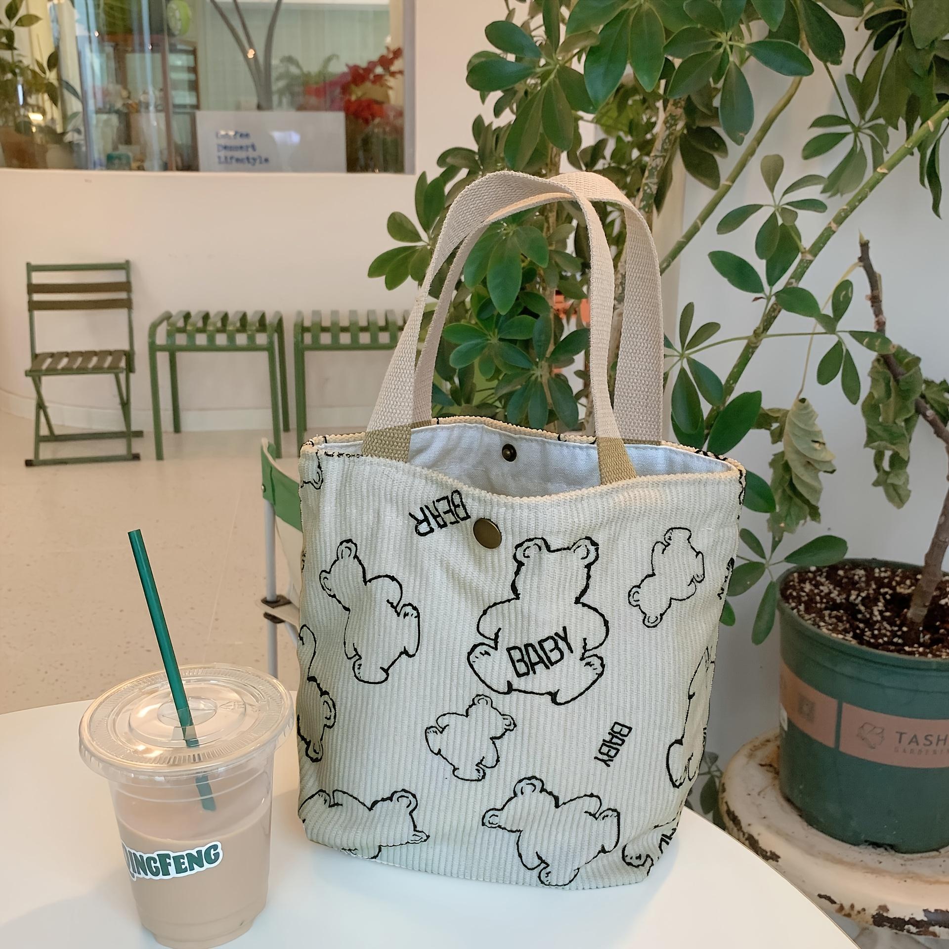 1 Pc Vintage Baby Bear Lunch Bag Women Corduroy Large Capacity Portable Lunch Box Handbag 1PC
1 Pc Vintage Baby Bear Lunch Bag Women Corduroy Large Capacity Portable Lunch Box Handbag 1PC