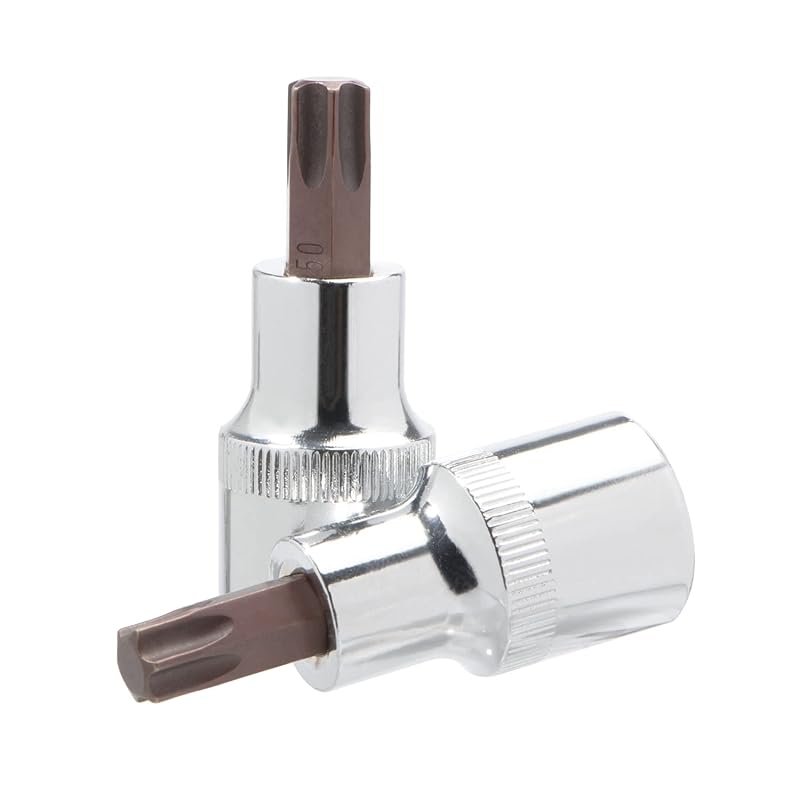 Aopin 1/2 inch bit socket T50, auto repair tools mechanical equipment, S2 steel bit, CR-V steel socket, length 2.5 (60mm), 2 pieces
Aopin 1/2 inch bit socket T50, auto repair tools mechanical equipment, S2 steel bit, CR-V steel socket, length 2.5 (60mm), 2 pieces