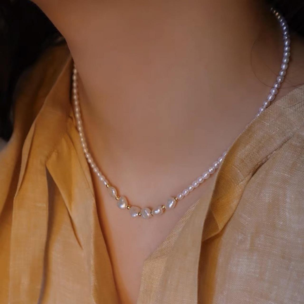 Natural Freshwater Millet Pearl Necklace for Women, Baroque French Retro Style Collarbone Chain, Neck Chain
Natural Freshwater Millet Pearl Necklace for Women, Baroque French Retro Style Collarbone Chain, Neck Chain