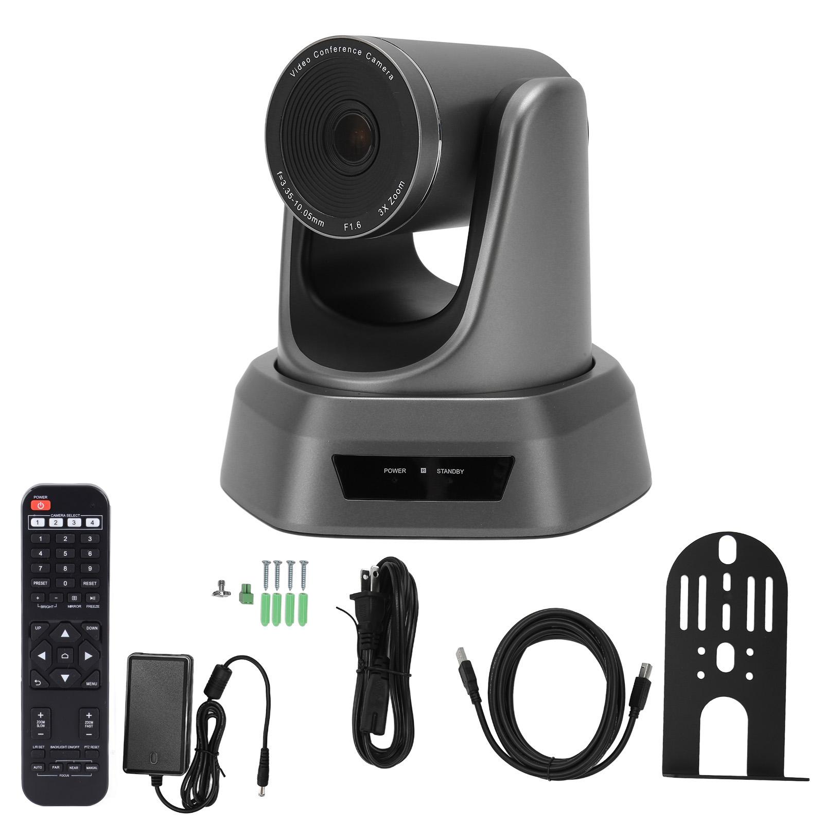 USB PTZ Camera 3X Optical Zoom Full HD 1080P Rotatable Video Conference Camera for Business Meeting US Plug
USB PTZ Camera 3X Optical Zoom Full HD 1080P Rotatable Video Conference Camera for Business Meeting US Plug