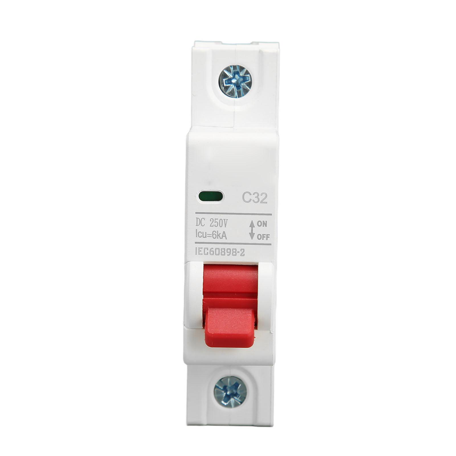 Circuit Breaker 1P DC 250V MCB 32A DIN Rail Mount Protection Switch 6000A Breaking Capacity
Circuit Breaker 1P DC 250V MCB 32A DIN Rail Mount Protection Switch 6000A Breaking Capacity