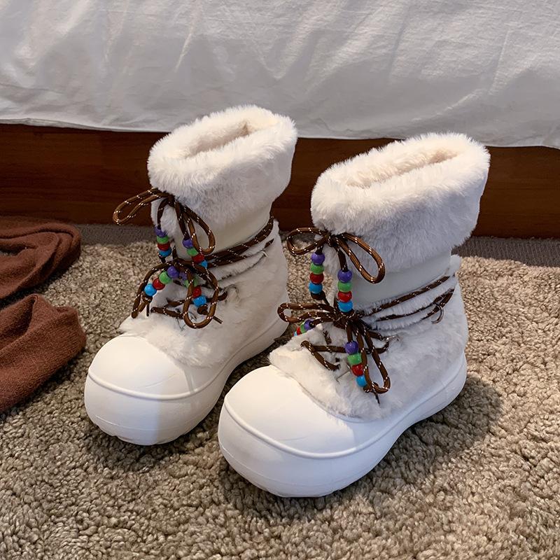 Модные меховые интегрированные сноубутсы женские 2025 осень и зима новые универсальные маленькие на толстой подошве нескользящие теплые хлопковые ботинки 40 белый
Модные меховые интегрированные сноубутсы женские 2025 осень и зима новые универсальные маленькие на толстой подошве нескользящие теплые хлопковые ботинки 40 белый