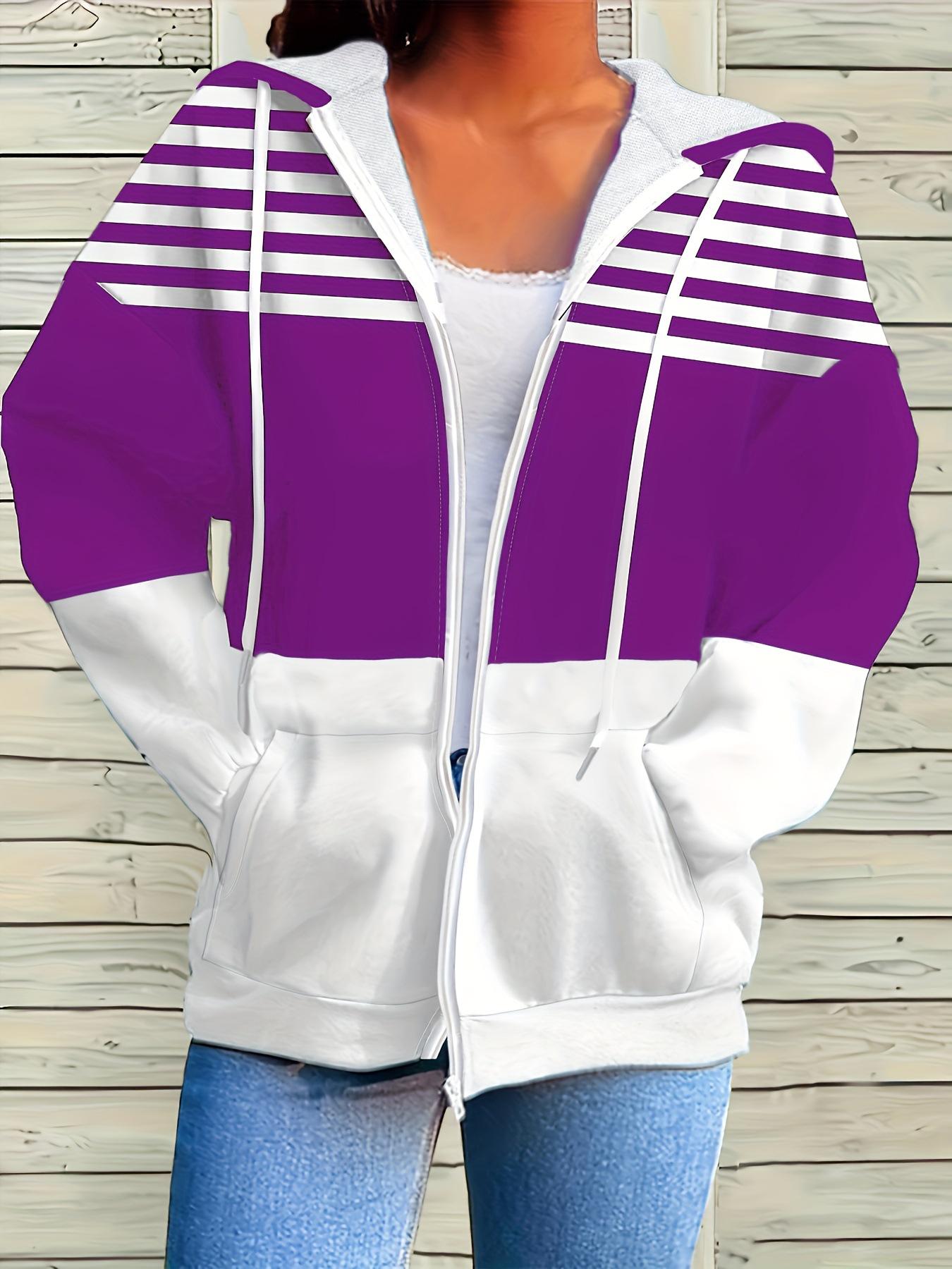 2026 Plus Size Women s Color Block Stripe Hooded Zip-Up Sweatshirt 5XL глибоко пурпурового кольору
2026 Plus Size Women s Color Block Stripe Hooded Zip-Up Sweatshirt 5XL глибоко пурпурового кольору