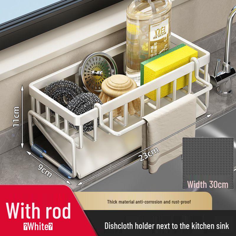 Kitchen Sink Draining Rack for Dish, Soap, Sponge, and Cloth Storage
Kitchen Sink Draining Rack for Dish, Soap, Sponge, and Cloth Storage