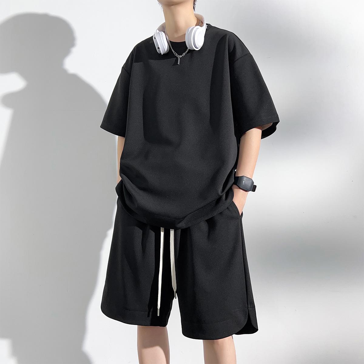 Summer Short Sleeve T-Shirt and Shorts Set Solid Color TrackOutfits Loose Oversized Man s Sets Casual Sports Outfit S чорний
Summer Short Sleeve T-Shirt and Shorts Set Solid Color TrackOutfits Loose Oversized Man s Sets Casual Sports Outfit S чорний