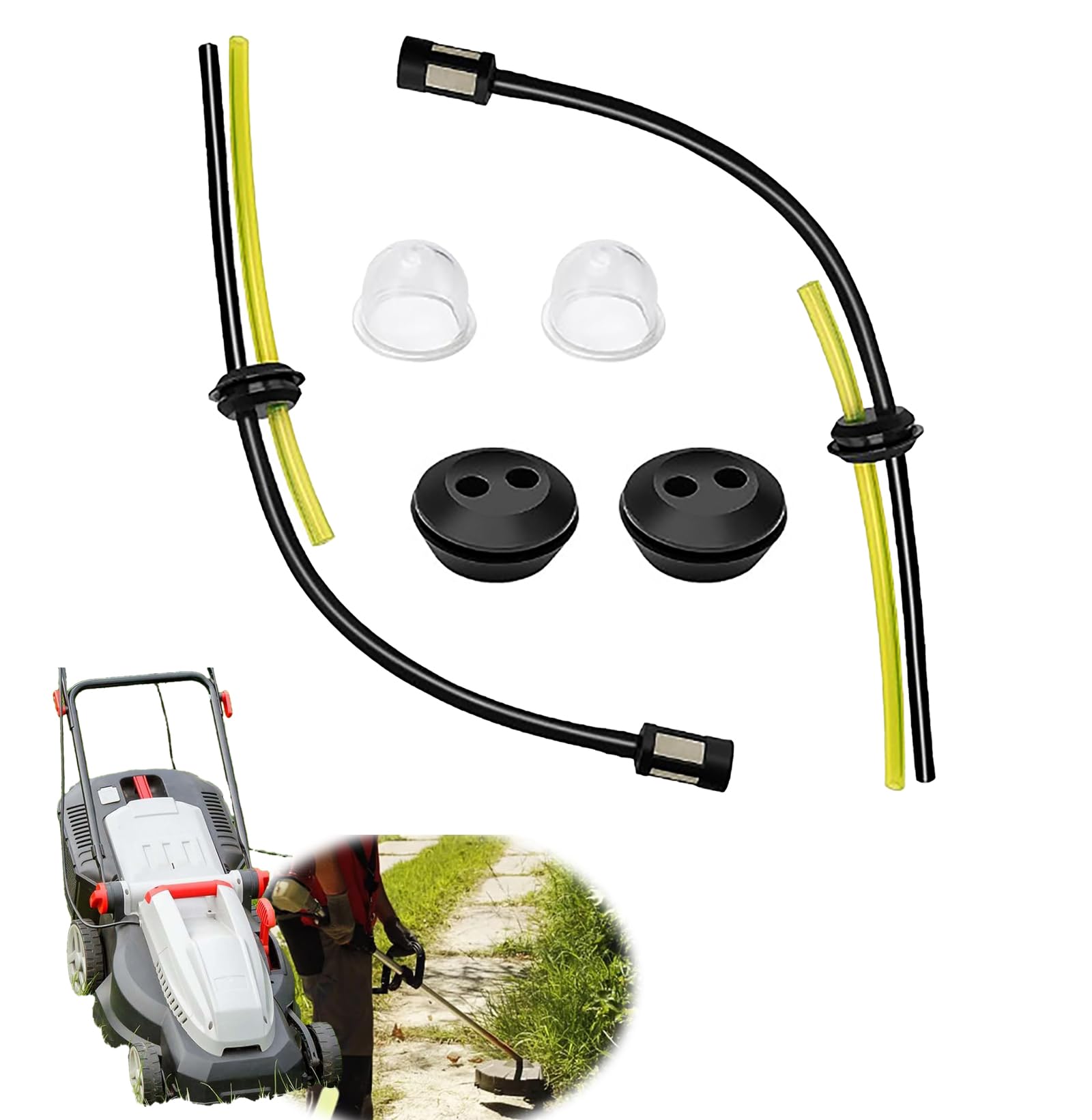 Lawn Mower Brush Cutter Fuel Hose Set Replacement Easy to Install Flexible Rust Proof Lawn Mower Parts with Grommet for Fuel Line Fuel Filter Included
Lawn Mower Brush Cutter Fuel Hose Set Replacement Easy to Install Flexible Rust Proof Lawn Mower Parts with Grommet for Fuel Line Fuel Filter Included