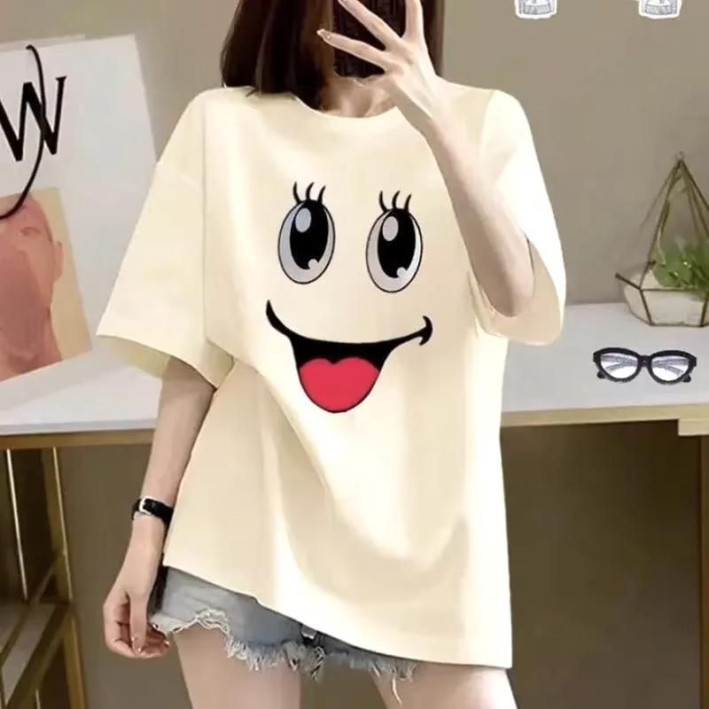 Womens Clothing Elegant Sweet Expression Print Tshirt Summer Casual Summer New Short Sleeve Tshirt Cute Playful Short Sleeves 4XL
Womens Clothing Elegant Sweet Expression Print Tshirt Summer Casual Summer New Short Sleeve Tshirt Cute Playful Short Sleeves 4XL