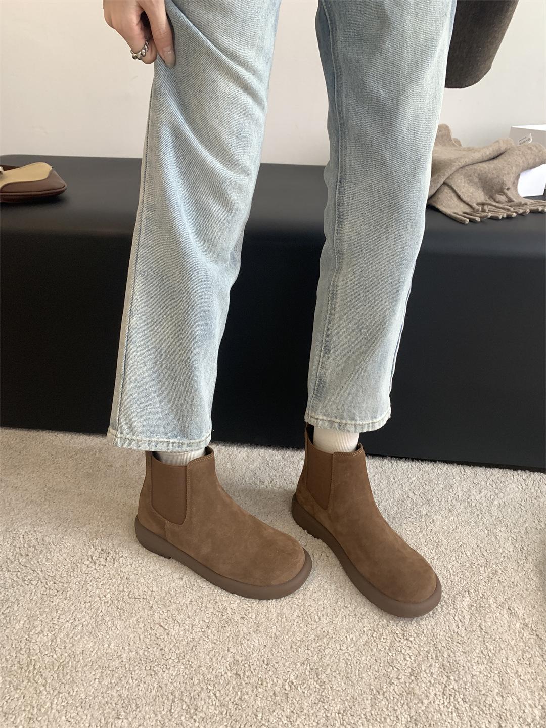 All Leather Boots Frosted Leather Martin Boots Vintage Platform Boken Shoes Sleeves Rubber Band Cowhide Boots 39 темно-коричневого кольору
All Leather Boots Frosted Leather Martin Boots Vintage Platform Boken Shoes Sleeves Rubber Band Cowhide Boots 39 темно-коричневого кольору
