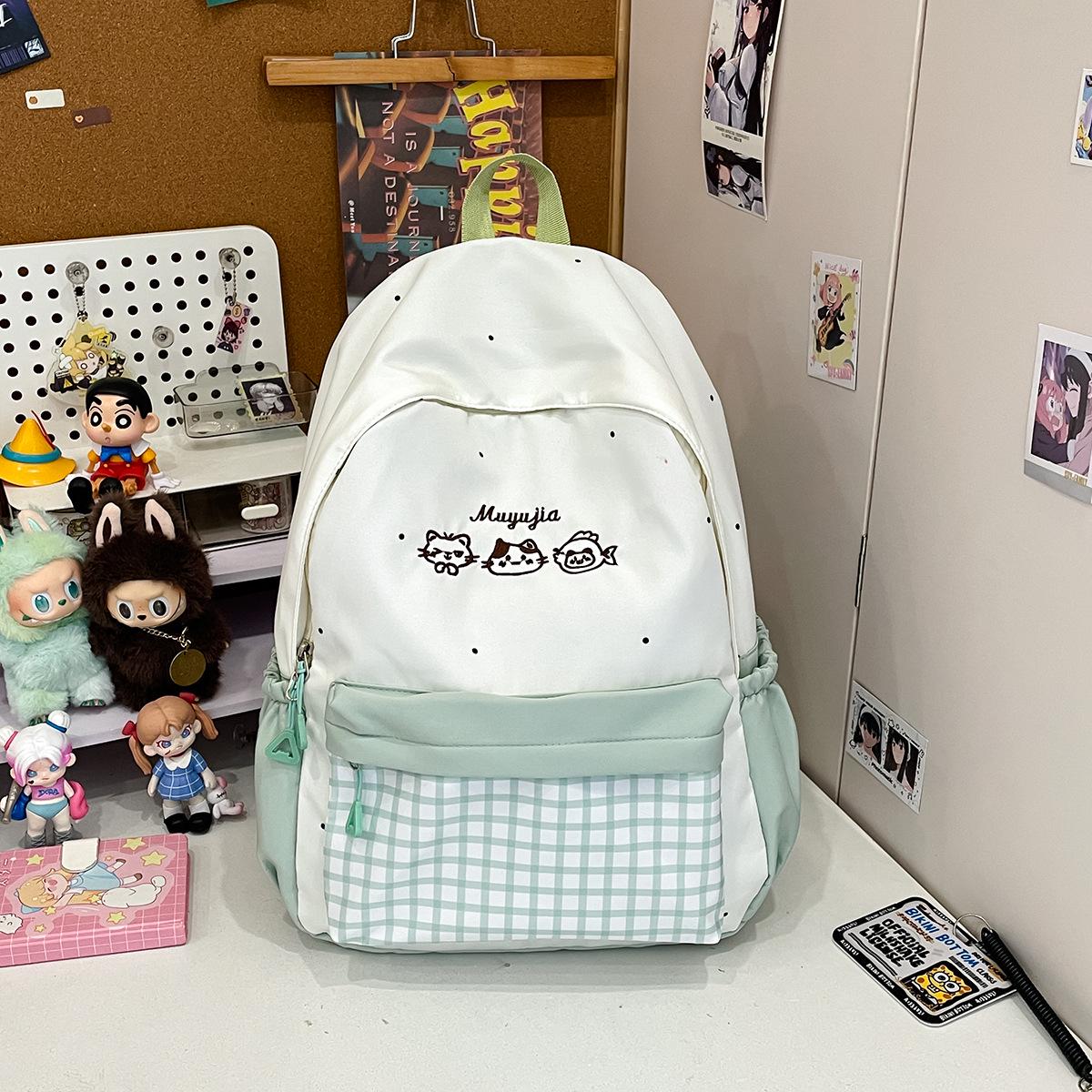 Japanese Colorblock Plaid Large Capacity Cute Student Backpack for Middle & High School One Size зелений
Japanese Colorblock Plaid Large Capacity Cute Student Backpack for Middle & High School One Size зелений